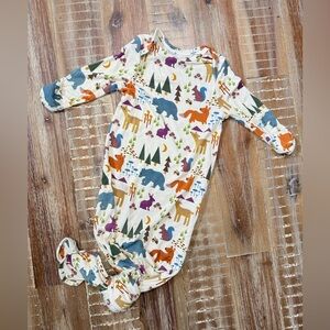 Emerson and Friends Animal Print Baby newborn Bamboo Sleep Gown